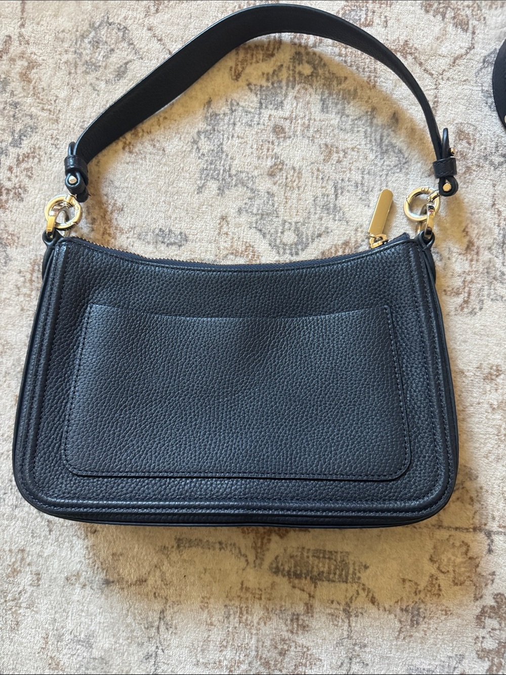 Kate Spade Navy blue Pebbled Leather Shoulder Bag with Detachable crossbodyStrap - Picture 4 of 5